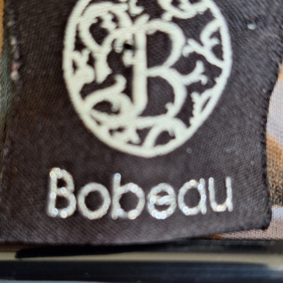 Bobeau Blouse SzXL Button Front Short Sleeve V Neck Leopard Sheer Polyester Cute - Picture 2 of 9